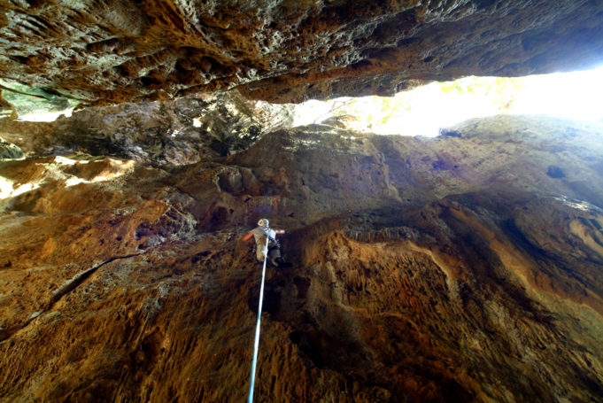 Climbing in Cueva Larga - Vinales, Cuba