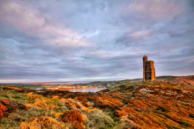 South of the Isle of Man with Milner Tower. Tranquil scene