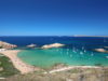Main view of "Pregonda" beach, one of the most beautiful spots in Menorca, Balearic Islands, Spain.
