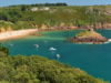Portelet Bay, Jersey, U.K. Summer beach resort.